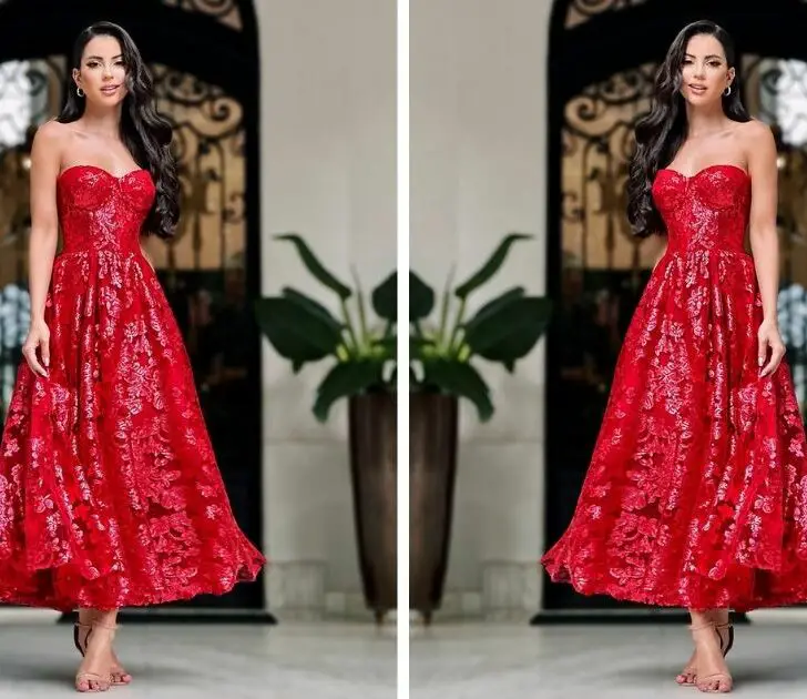 Vestido Vermelho Brilho