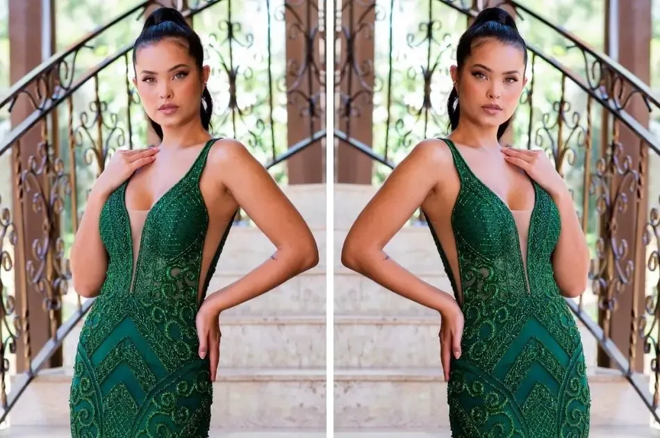Cor de esmalte para vestido verde esmeralda