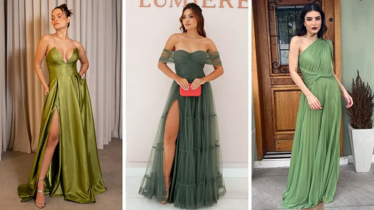 Vestido verde oliva: 30 ideias para looks de festa